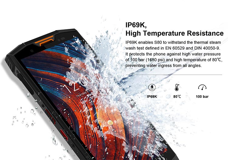 DOOGEE S80 6GB RAM 64GB ROM Helio P23 MTK6763T 2.5GHz Octa Core 5.99 Inch IPS Corning Gorilla Glass 4 FHD+ Screen Dual Camera IP68 IP69K Waterproof Android 8.1 4G LTE Smartphone