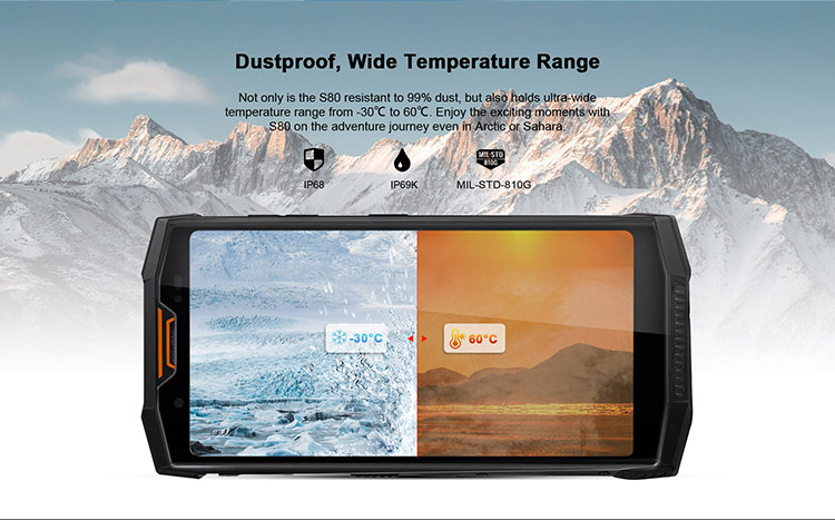 DOOGEE S80 6GB RAM 64GB ROM Helio P23 MTK6763T 2.5GHz Octa Core 5.99 Inch IPS Corning Gorilla Glass 4 FHD+ Screen Dual Camera IP68 IP69K Waterproof Android 8.1 4G LTE Smartphone