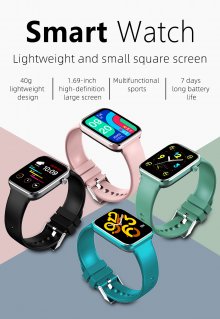 1.69 inch Smart Watch Men Full Touch Fitness Tracker Blood Pressure Smart Clock Women GTS Smartwatch