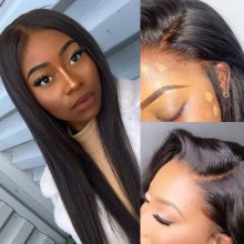150 Density Raw Indian Virgin Straight Human Hair Half Lace Front