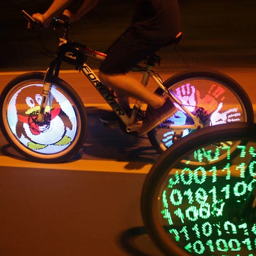 Colorful Bike Wheel Spoke Light Programmable Rechargeable Edition Bicycle Accessories - Multi